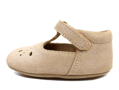 Bisgaard ballerina glitter nude med hålmönster